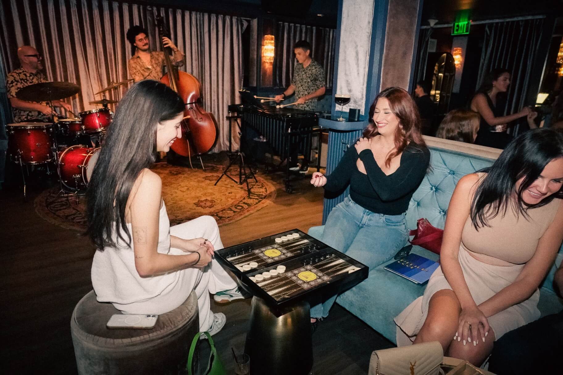 Backgammon in houston over a board